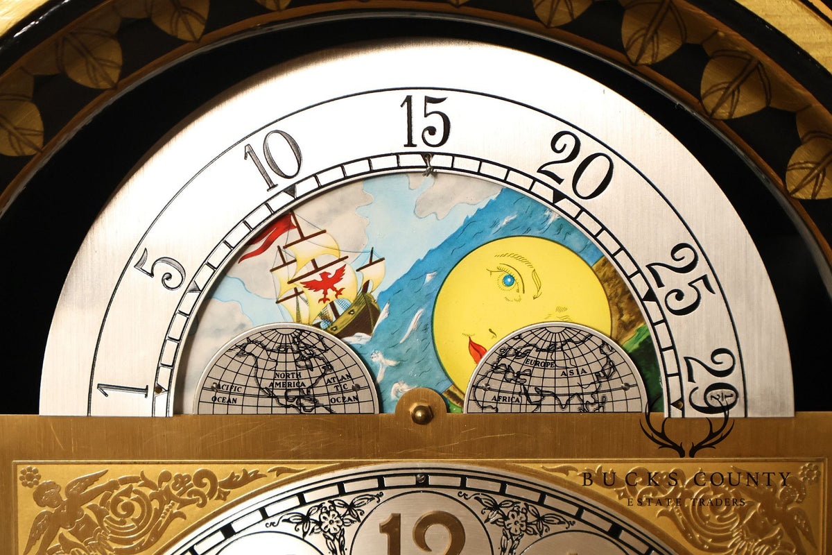 Hermle Chinoiserie Style Tall Case Grandfather Clock