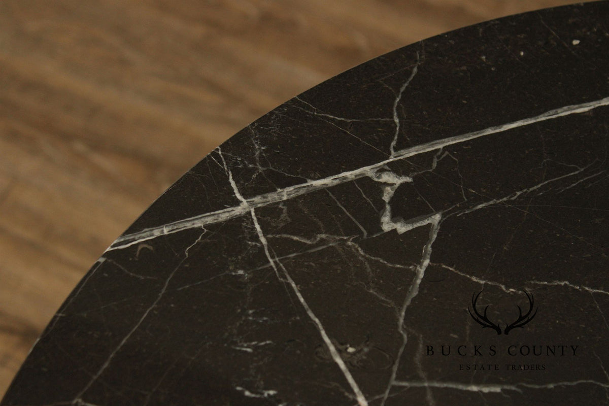 Italian Neoclassical Style Round Marble Top Side Table