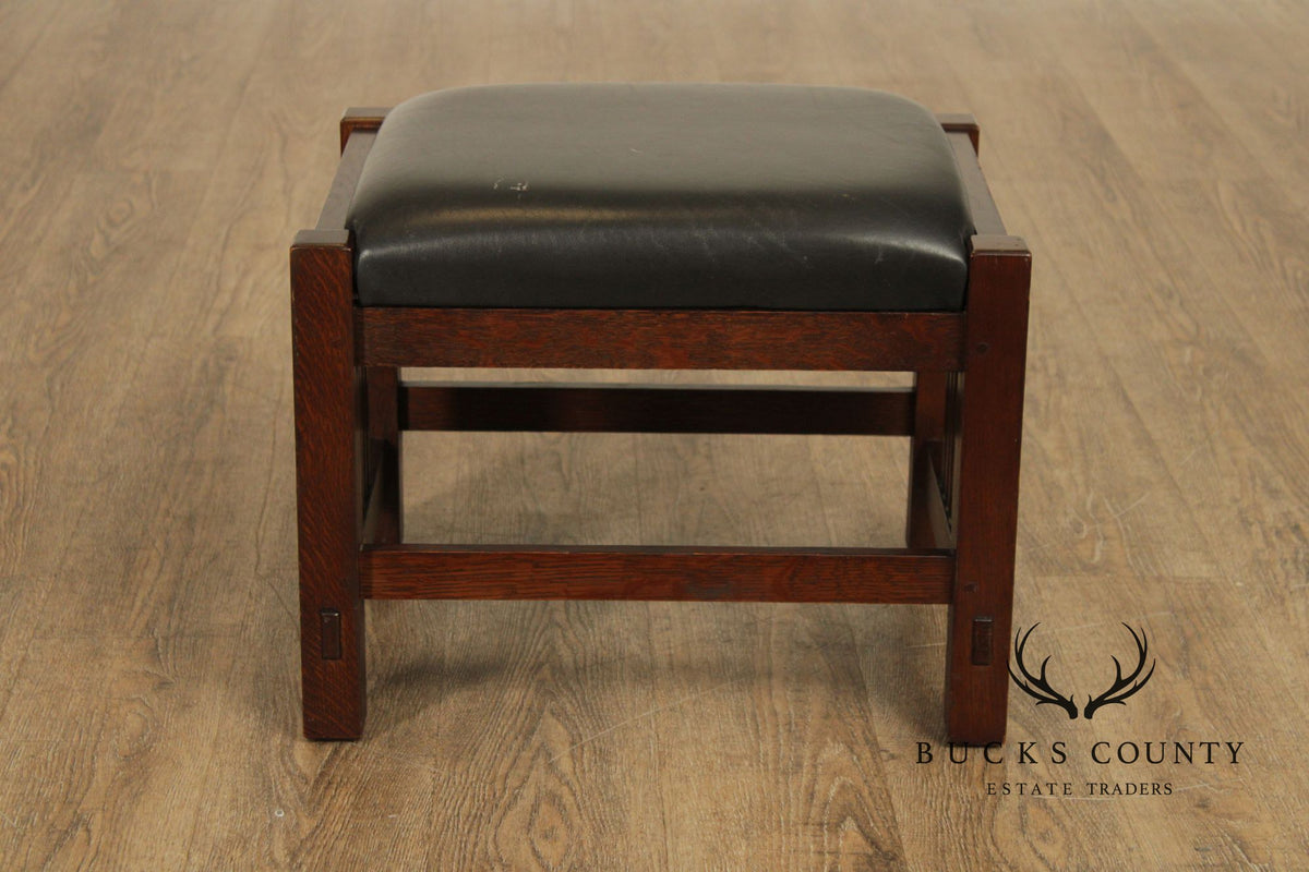 Stickley Mission Collection Oak and Leather Footstool