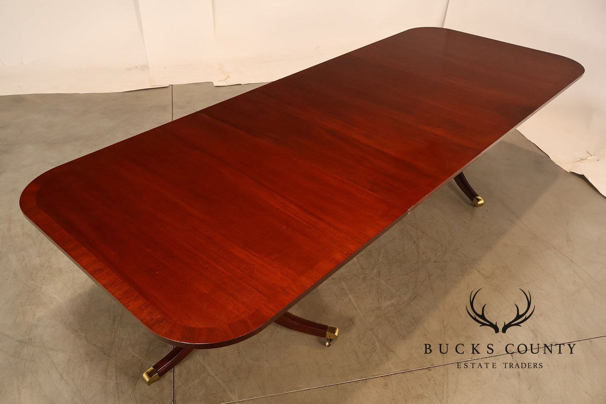 Federal Style Mahogany Double Pedestal Dining Table