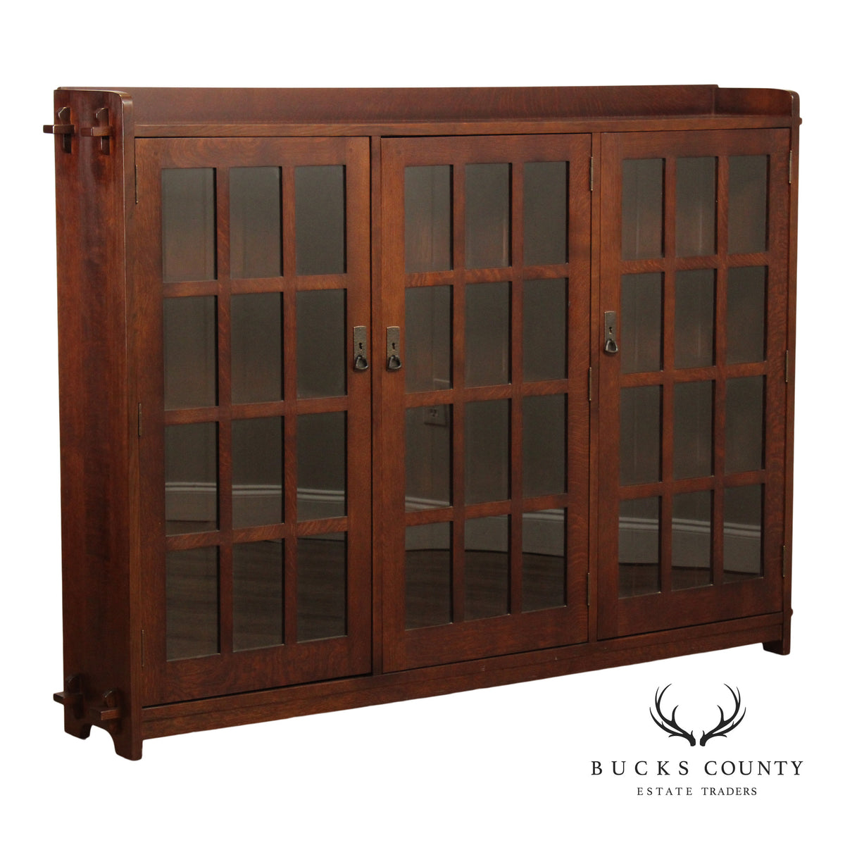 Stickley Mission Collection Oak Three Door Bookcase