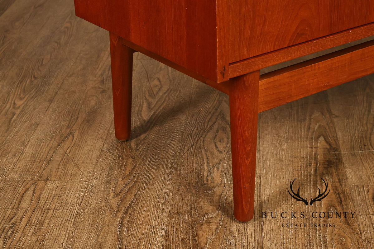 Johannes Sorth for Bornholm Mobelfabrik Danish Teak Tambour Door Secretary Desk Bookcase