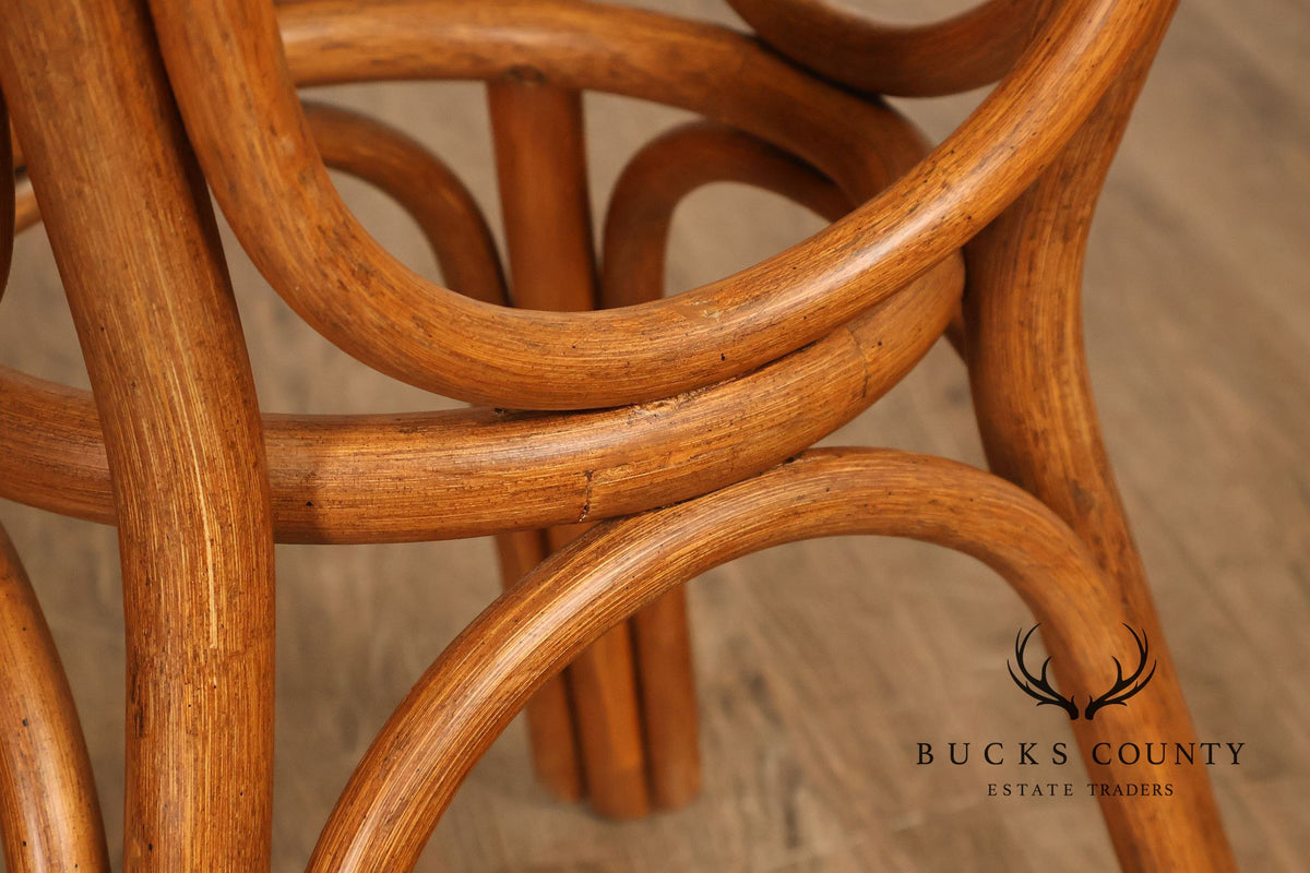 Boho Chic Round Glass Top Rattan Bistro Table