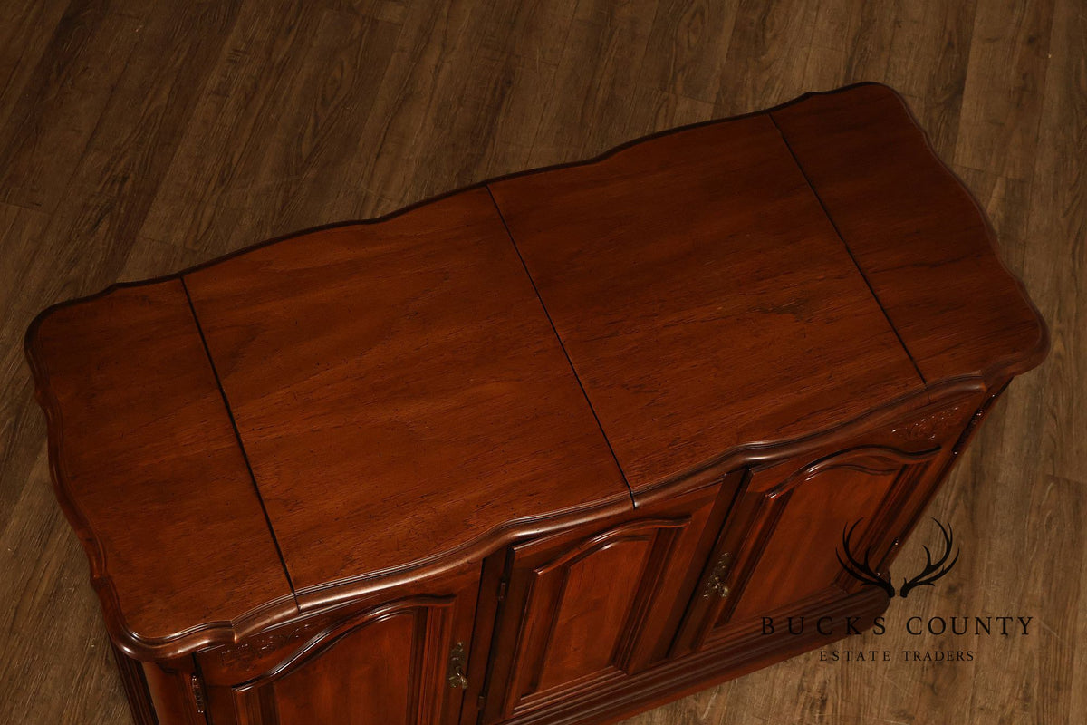 American Drew French Country Style Walnut Flip Top Server