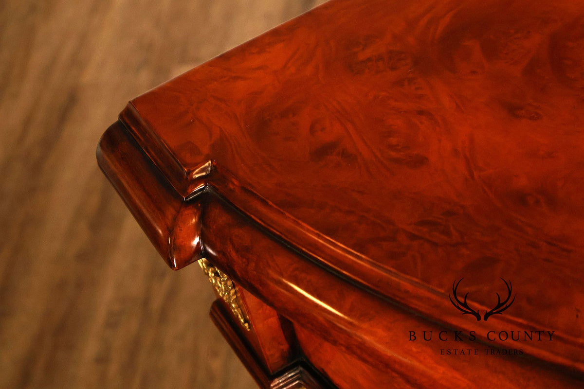 Rho Mobili D'Epoca Neoclassical Burl Wood Marquetry Inlaid Sideboard