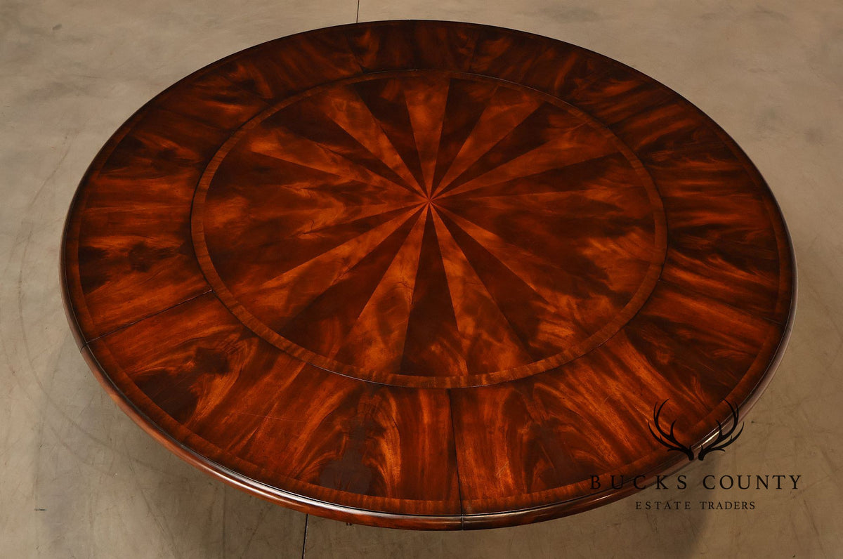 Theodore Alexander Regency Style Flame Mahogany Round Expanding Dining Table
