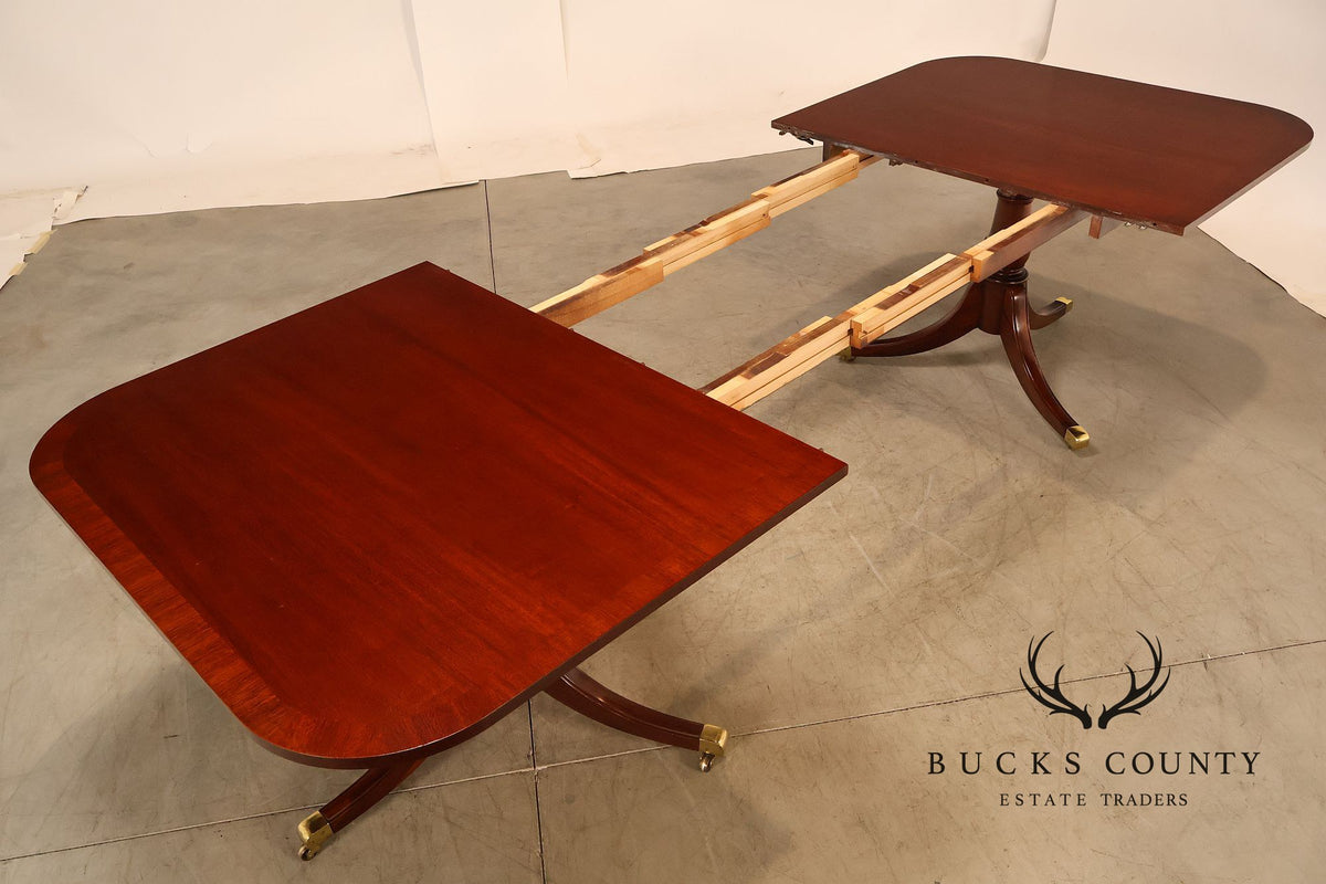 Federal Style Mahogany Double Pedestal Dining Table