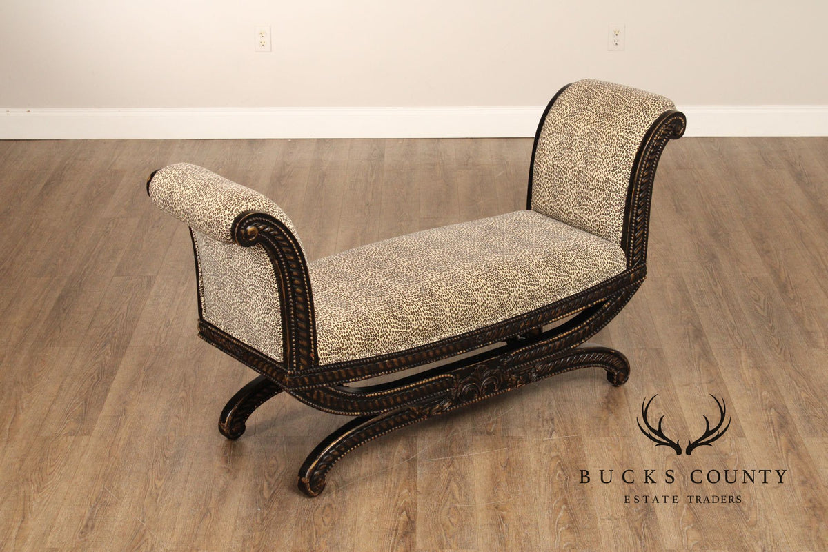 French Empire Style Antiqued Window Bench