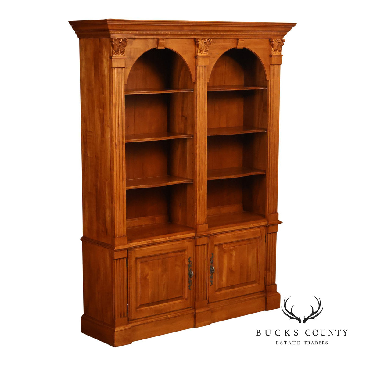 ETHAN ALLEN 'LEGACY' DOUBLE ARCHED BOOKCASE