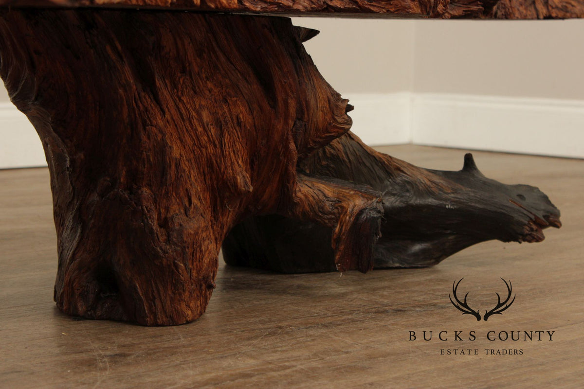 MID CENTURY MODERN LIVE EDGE DRIFTWOOD COFFEE TABLE
