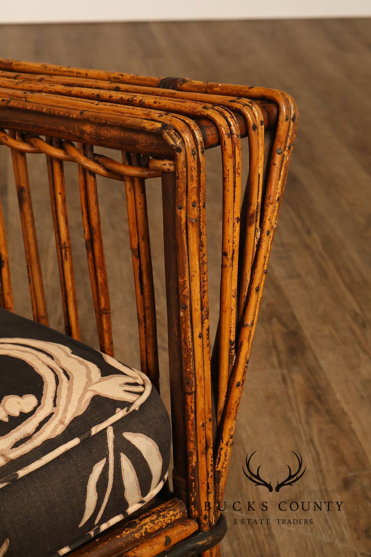 Antique Split Reed Rattan Sofa