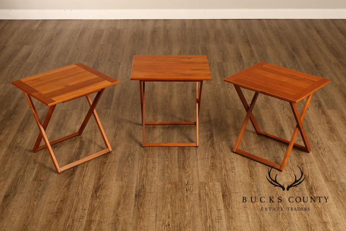 Ansager Møbler Danish Modern Set of Three Teak Tray Tables