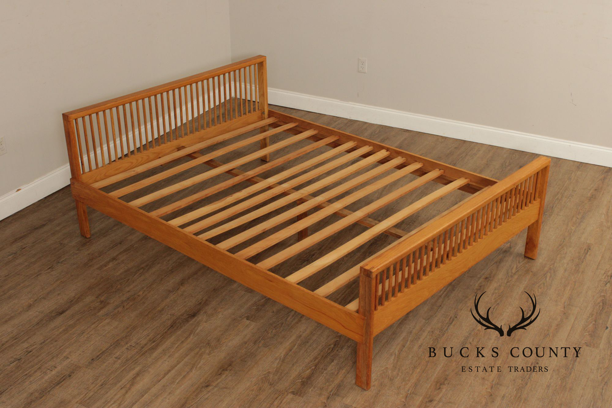 Charles Webb Mid Century Modern Queen Size Spindle Bed Frame