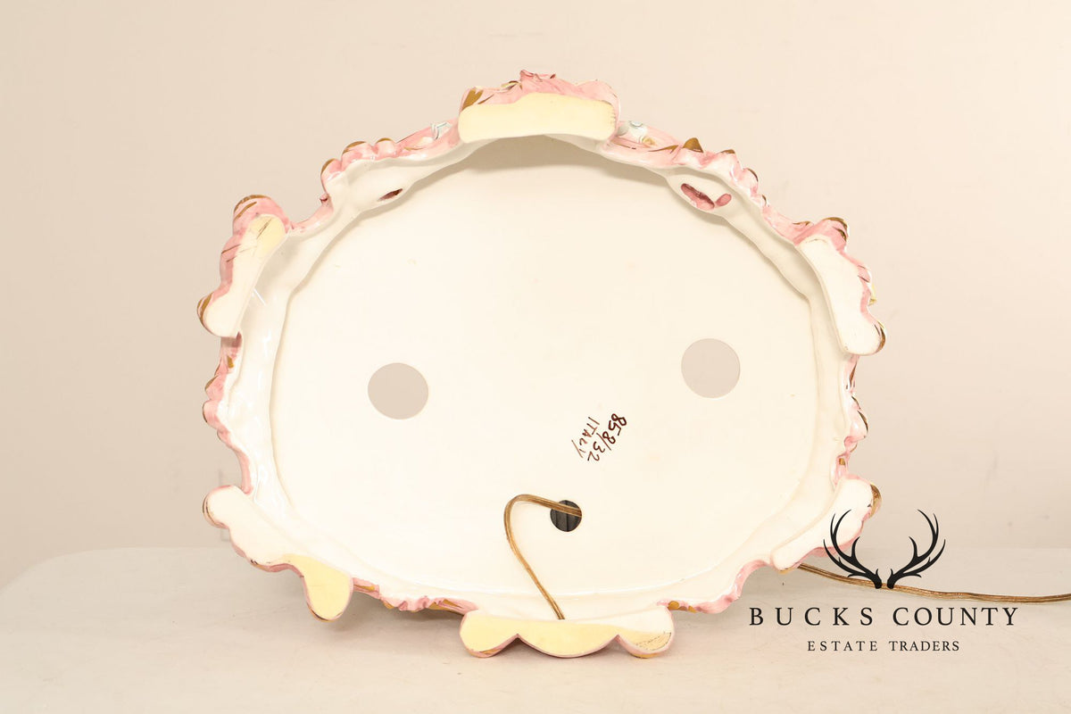 Italian Hand Painted Capodimonte Porcelain Table Lamp