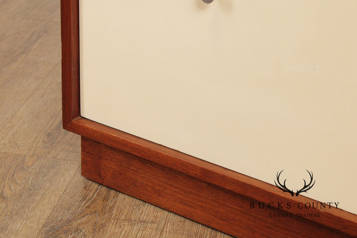Mid Century Modern White Lacquered Tall Chest