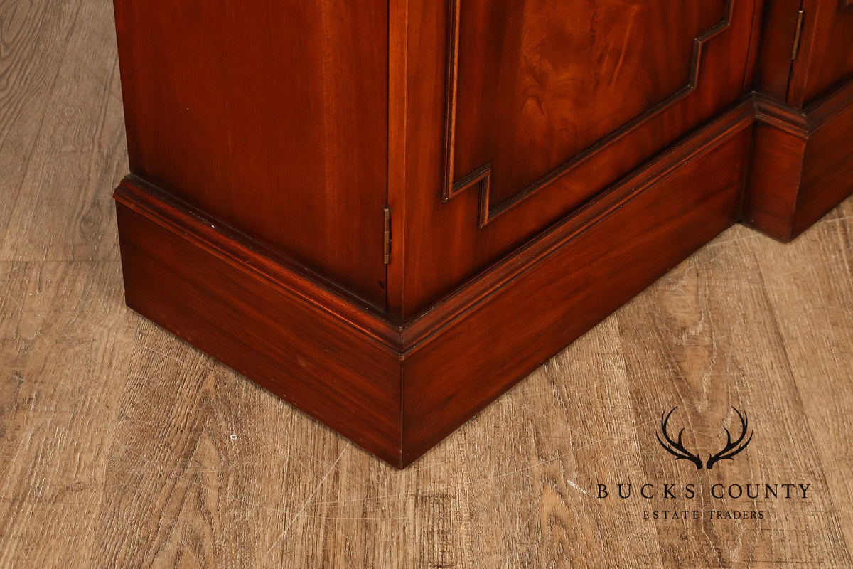 Georgian Style English Mahogany Four Door Bookcase Breakfront