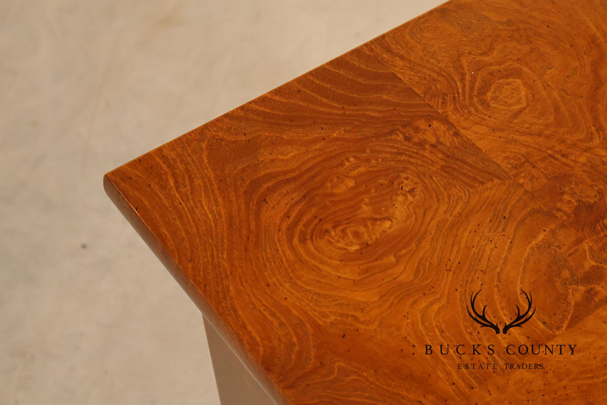 Henredon 'Charles X' Pair of Burlwood Nightstands