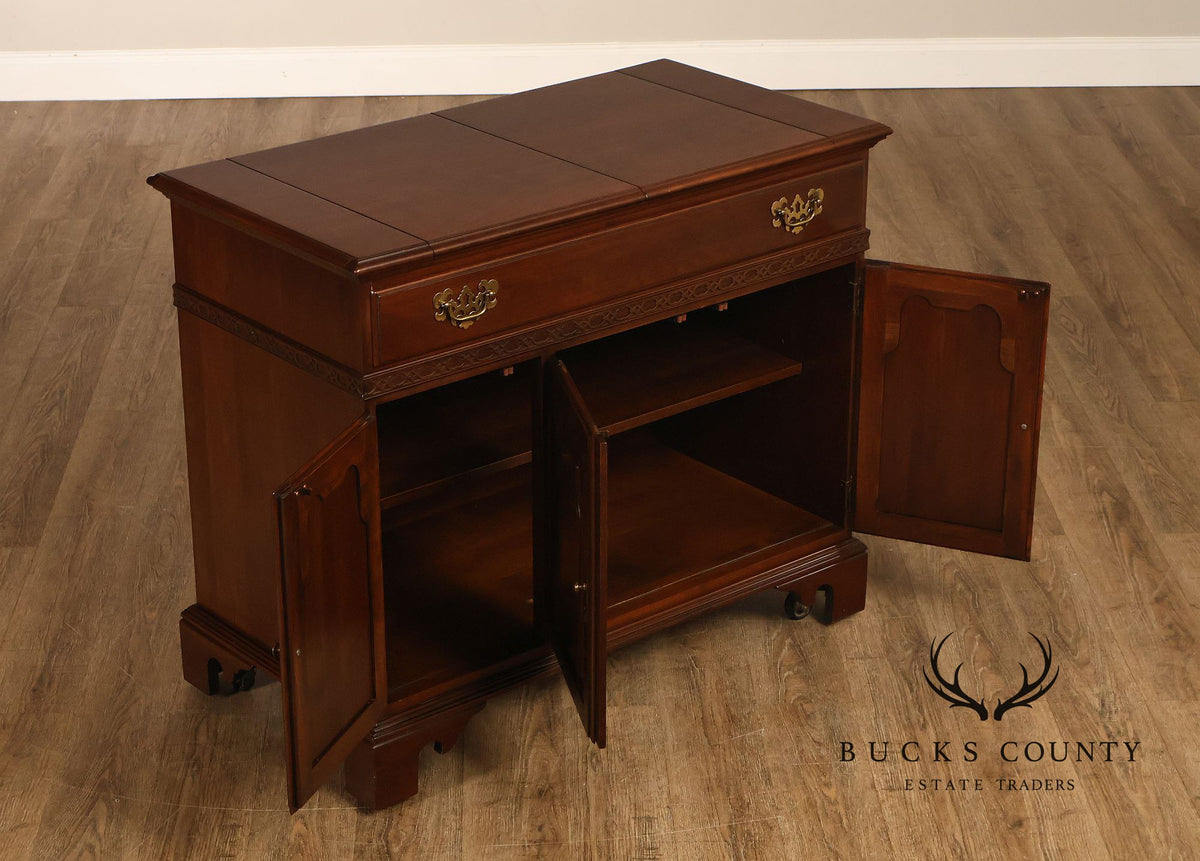 Ethan Allen Georgian Style Cherry Flip Top Server