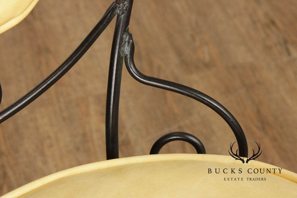 Woodard 'Chantilly Rose' Vintage Set of Four Wrought Iron Dining Chairs