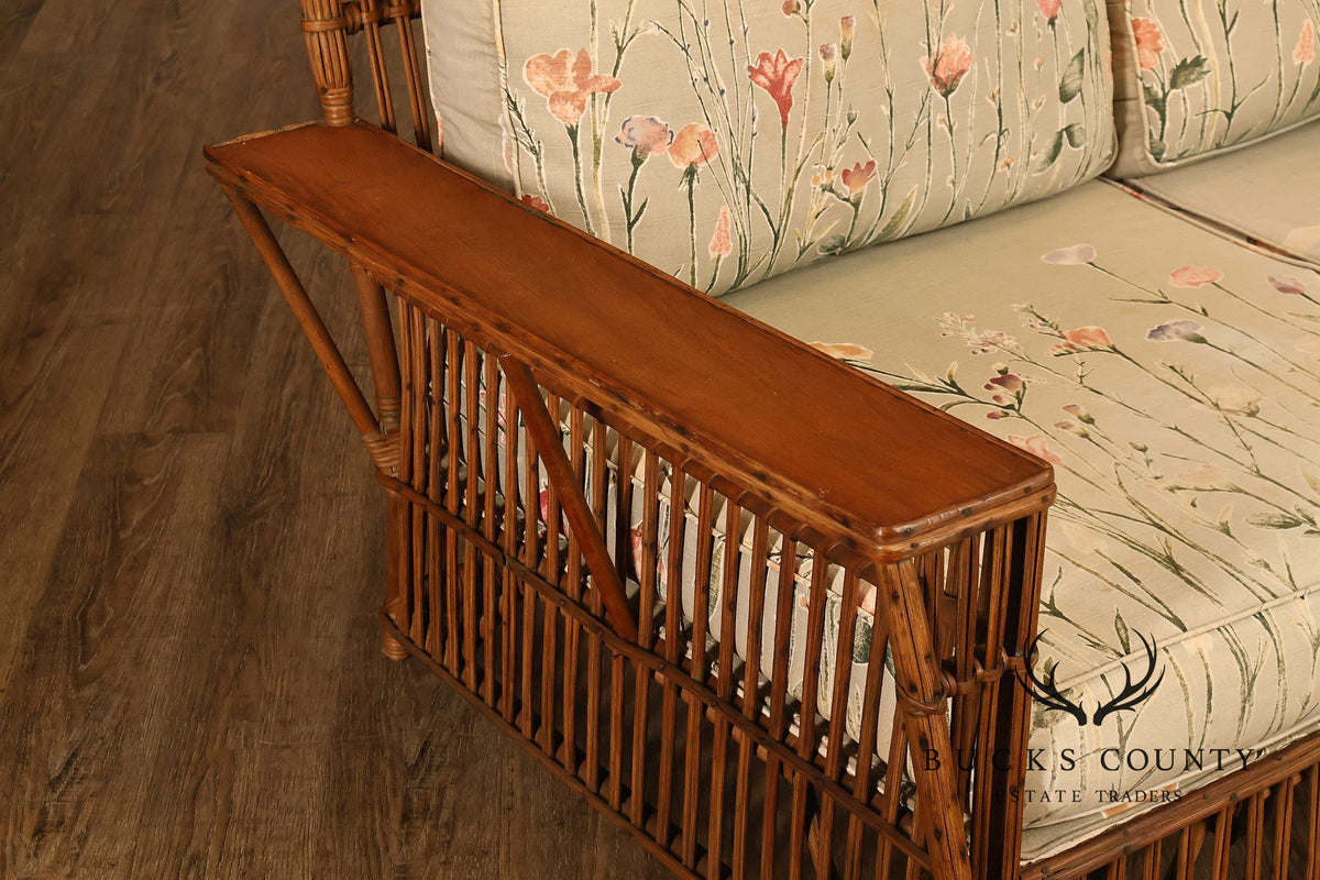 Antique Split Reed Rattan Sofa