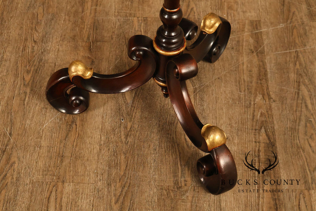 Italian Regency Style Mahogany And Gilt Pedestal Plant Stand