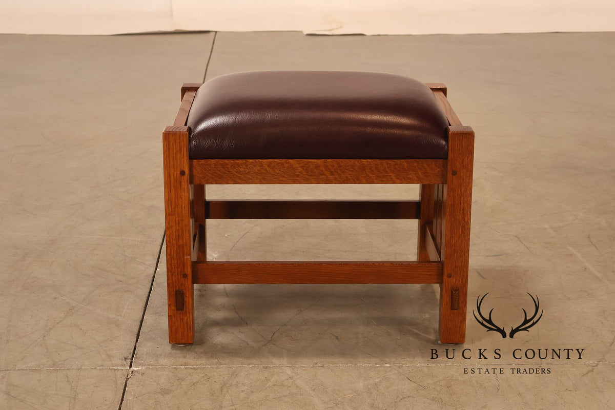 Stickley Mission Collection Oak & Leather Ottoman Footstool
