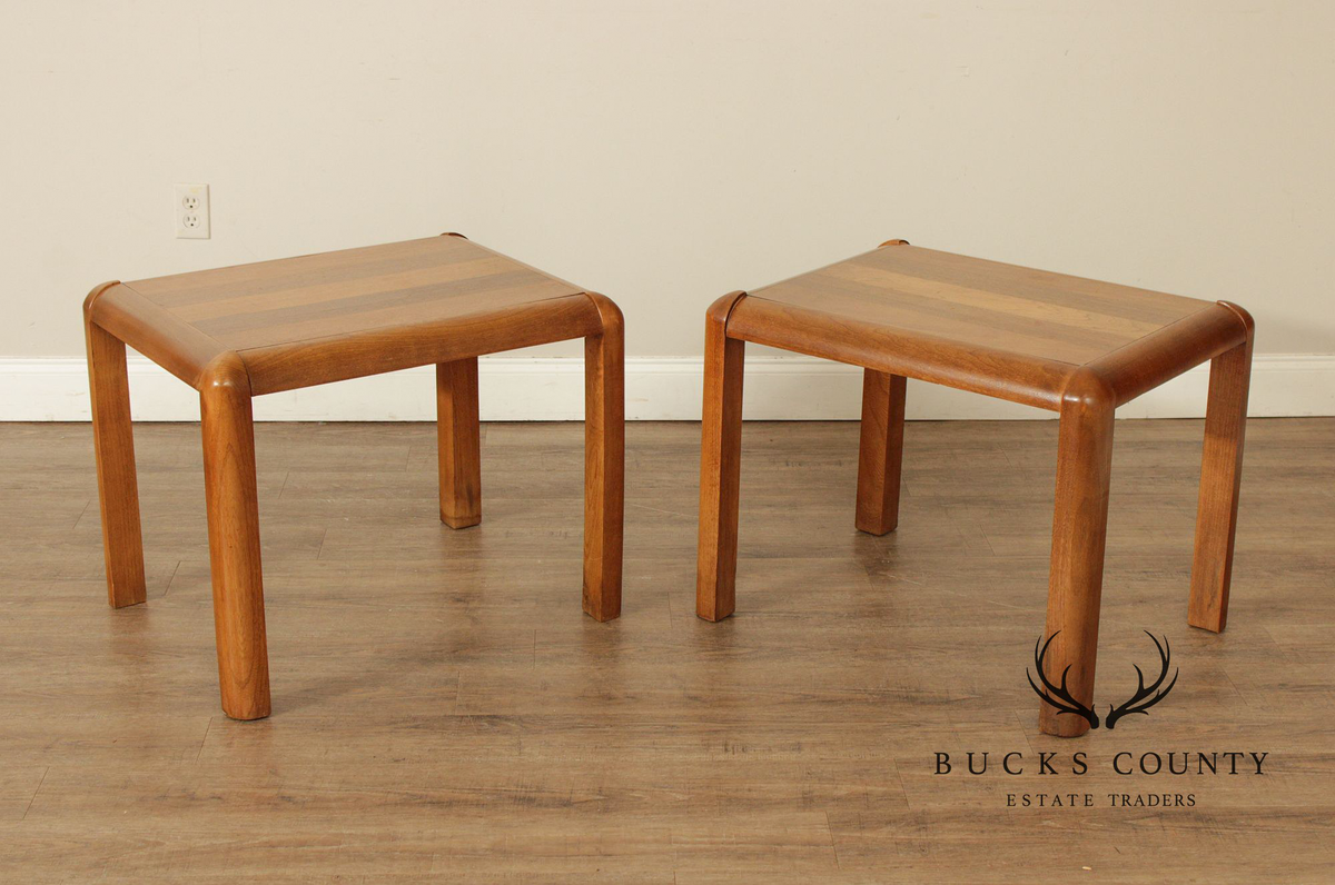 Lane Modern Pair of Teak Side Tables