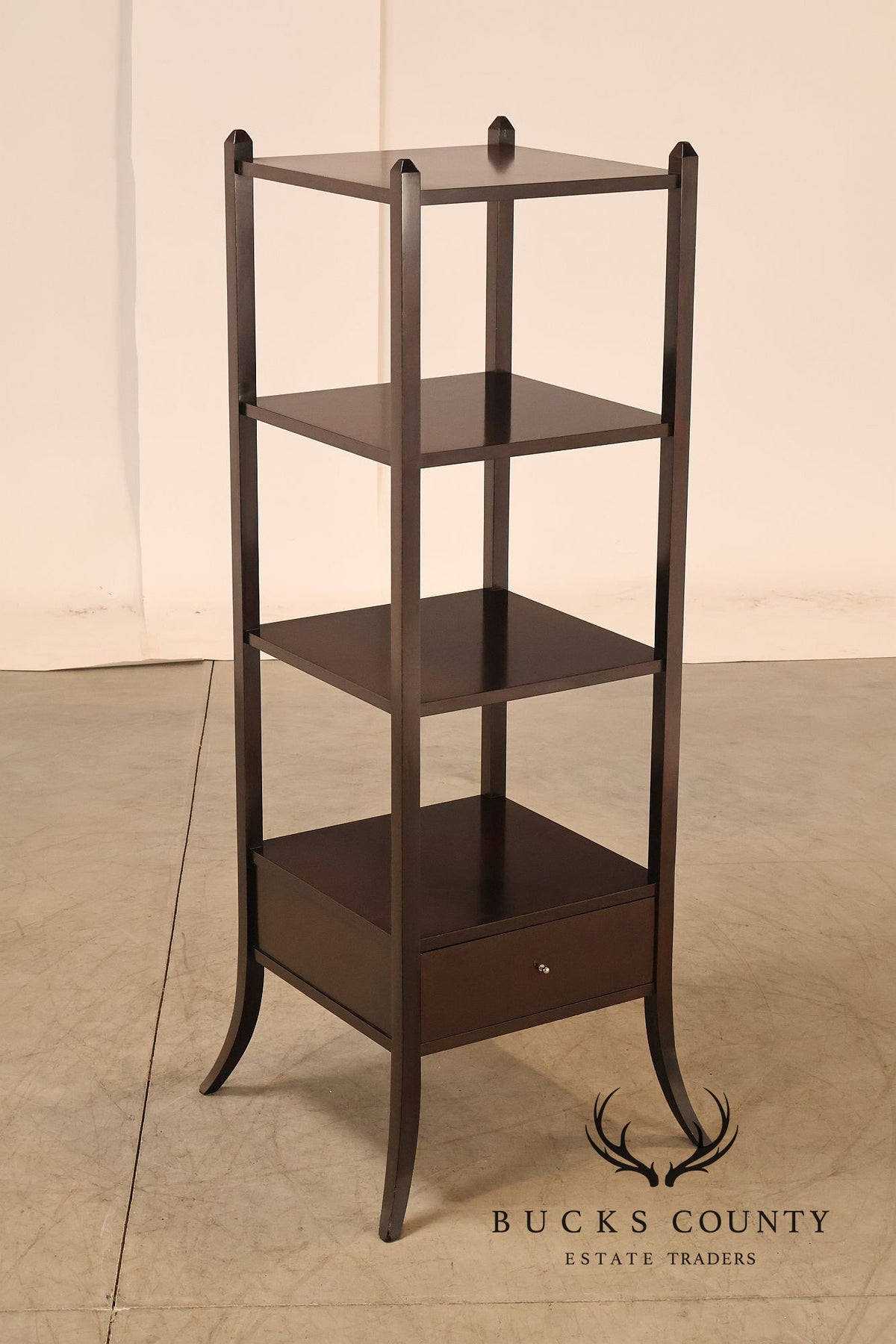 Baker Furniture Mahogany Four Tier Étagère With Drawer