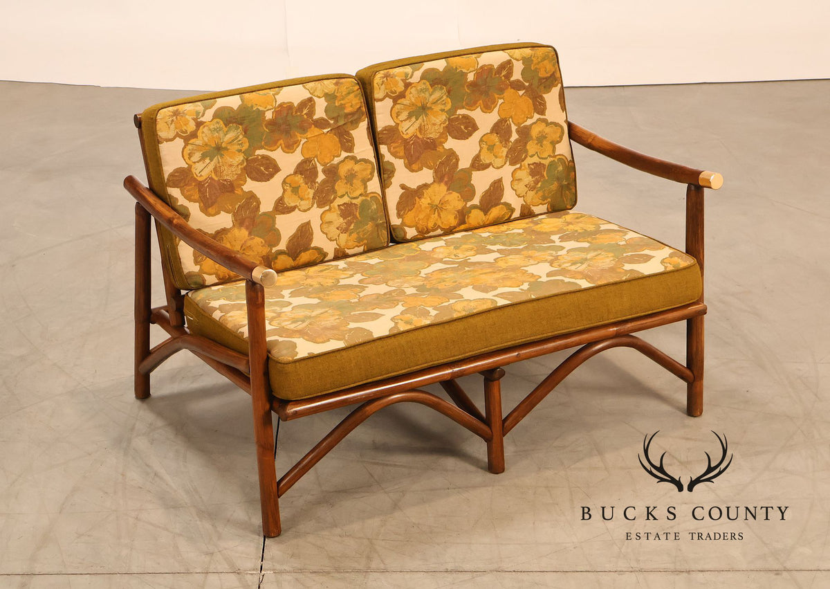 Vogue Coastal Vintage Rattan Bamboo Loveseat