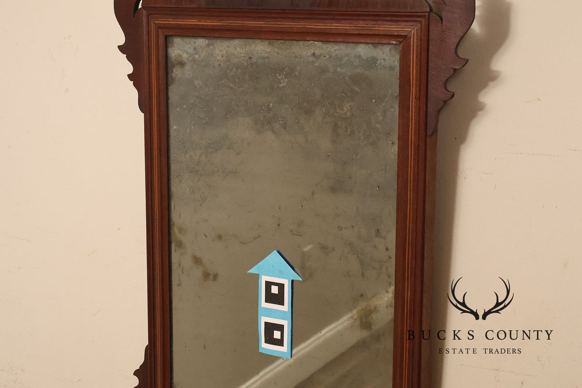 Antique Chippendale Style Mahogany Wall Mirror