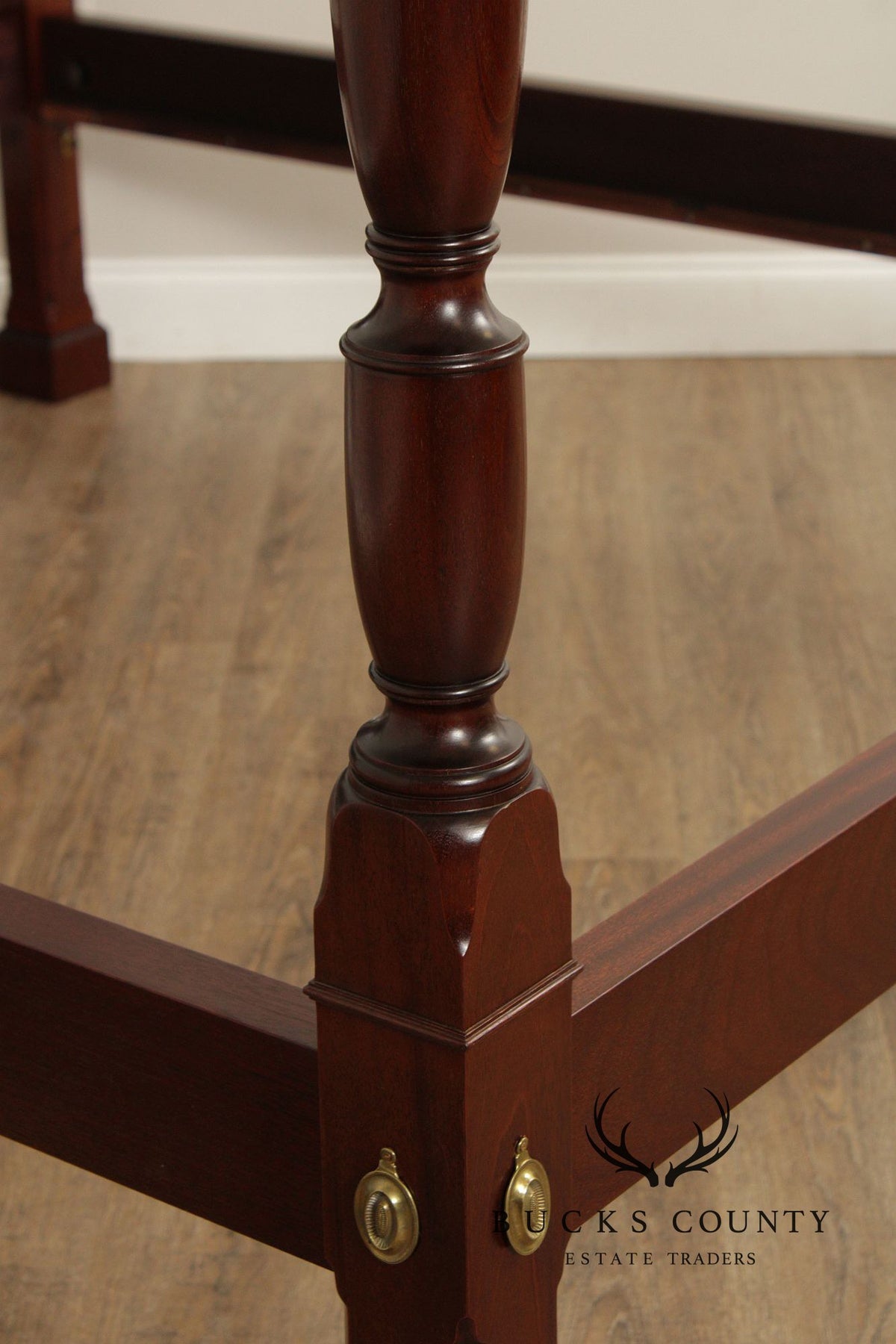 Custom Quality Federal Style Carved Mahogany California King Poster Bed Frame