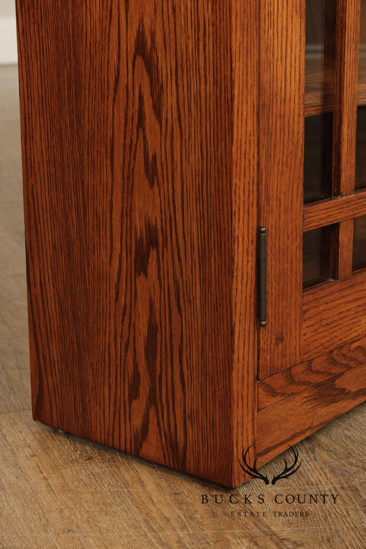 Mission Style Oak Two-Door Bookcase