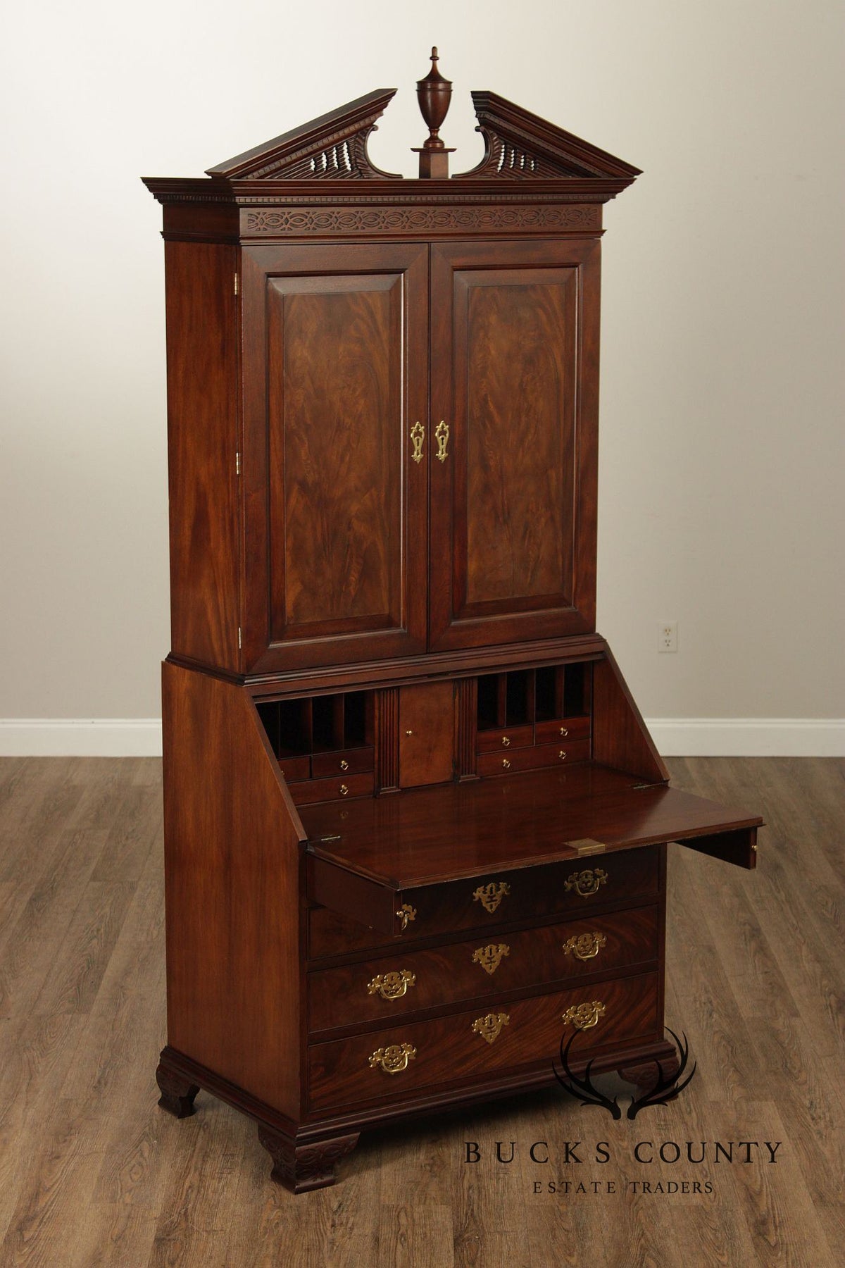 Baker Historic Charleston Collection Chippendale Style Mahogany Secretary Desk