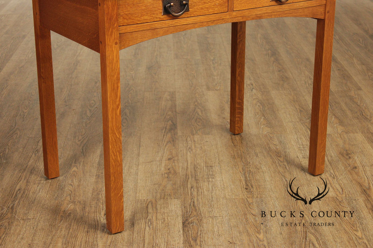 Stickley Mission Collection Oak Two Drawer Writing Desk