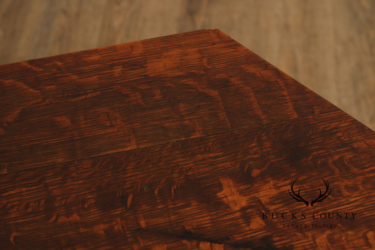 Imperial Furniture Antique Mission Oak Hexagonal Lamp Table