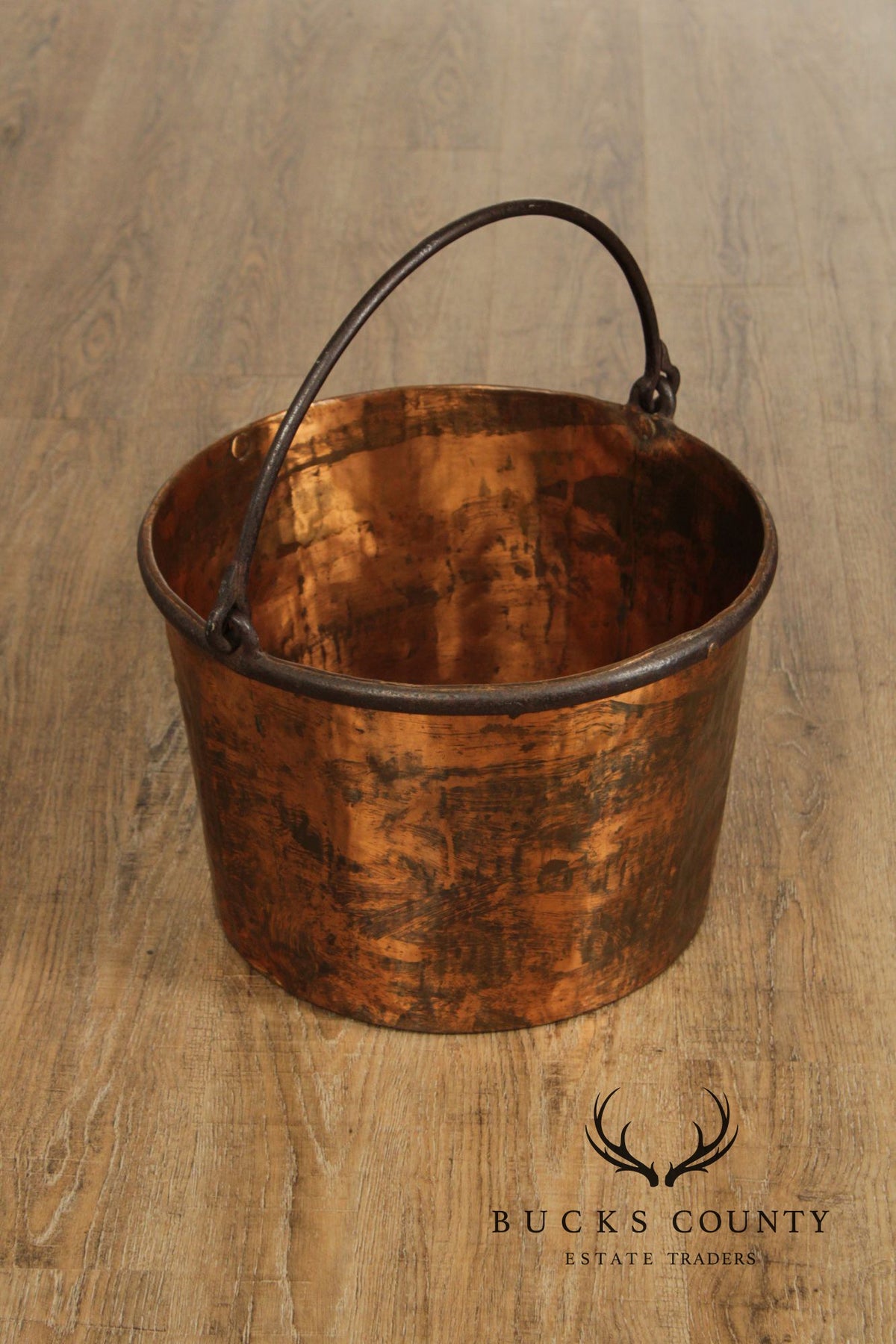 Antique Primitive Dovetailed Copper Kettle