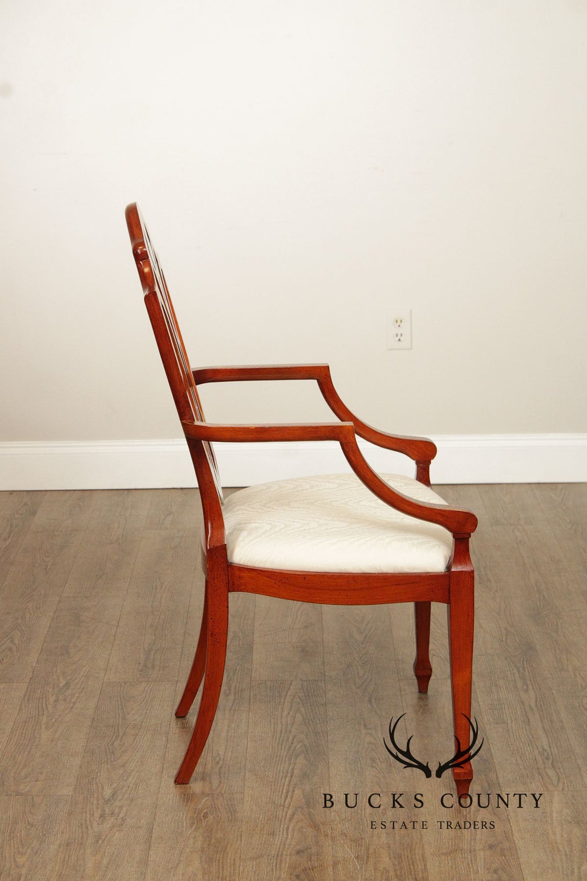 Casa Stradivari Painted Hepplewhite Style Shield Back Pair Of Armchairs