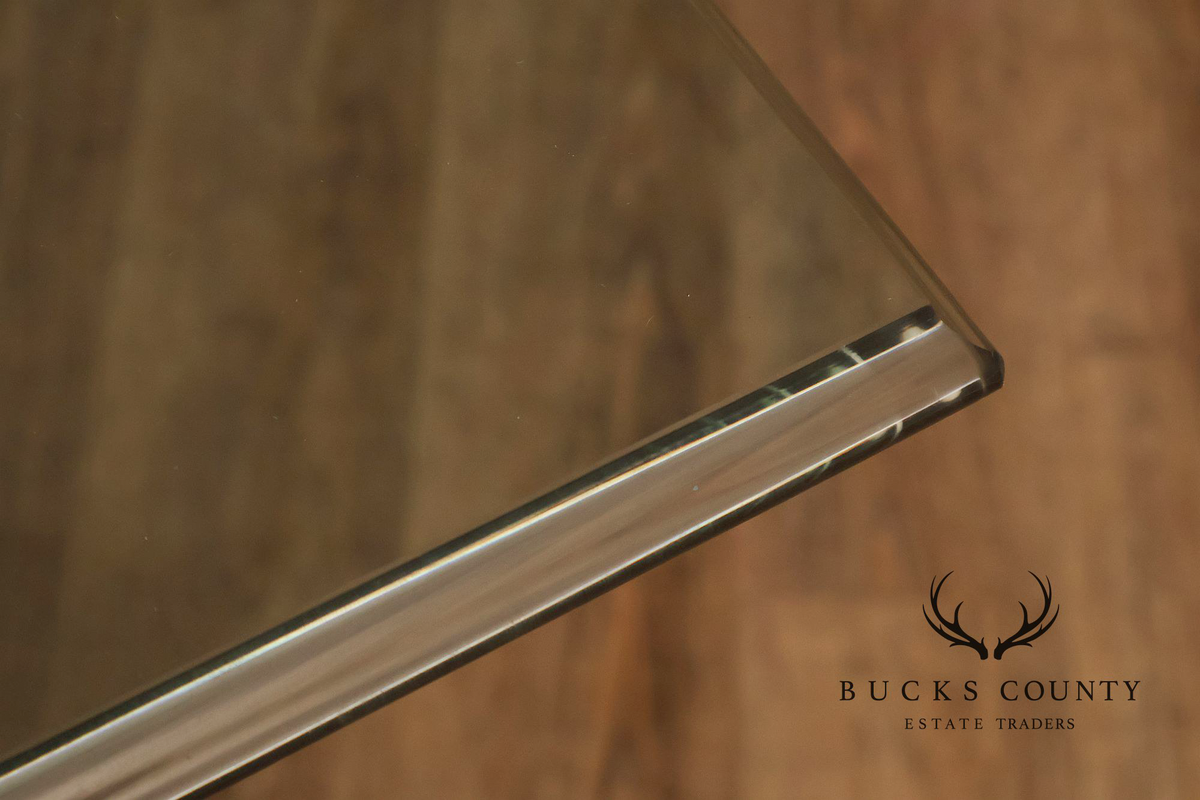 Hollywood Regency Brass & Glass Dining Table