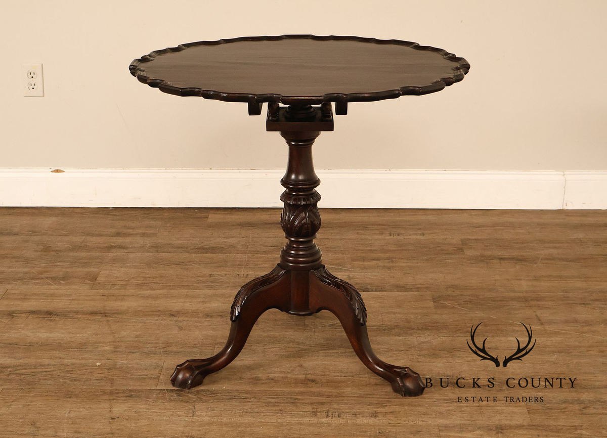 Chippendale Style Mahogany Pie Crust Tilt Top Tea Table