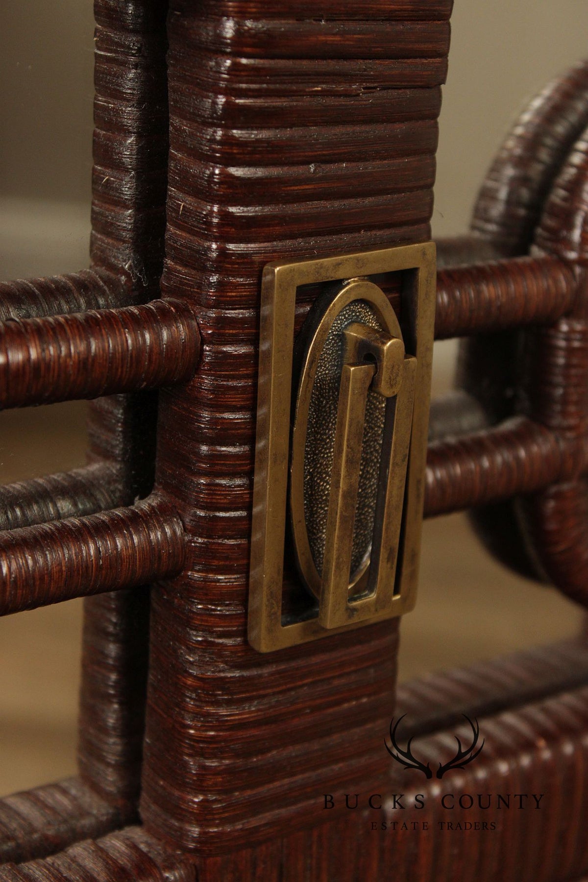 Laneventure 'Excursions' Pair of Mirrored Wicker Nightstands
