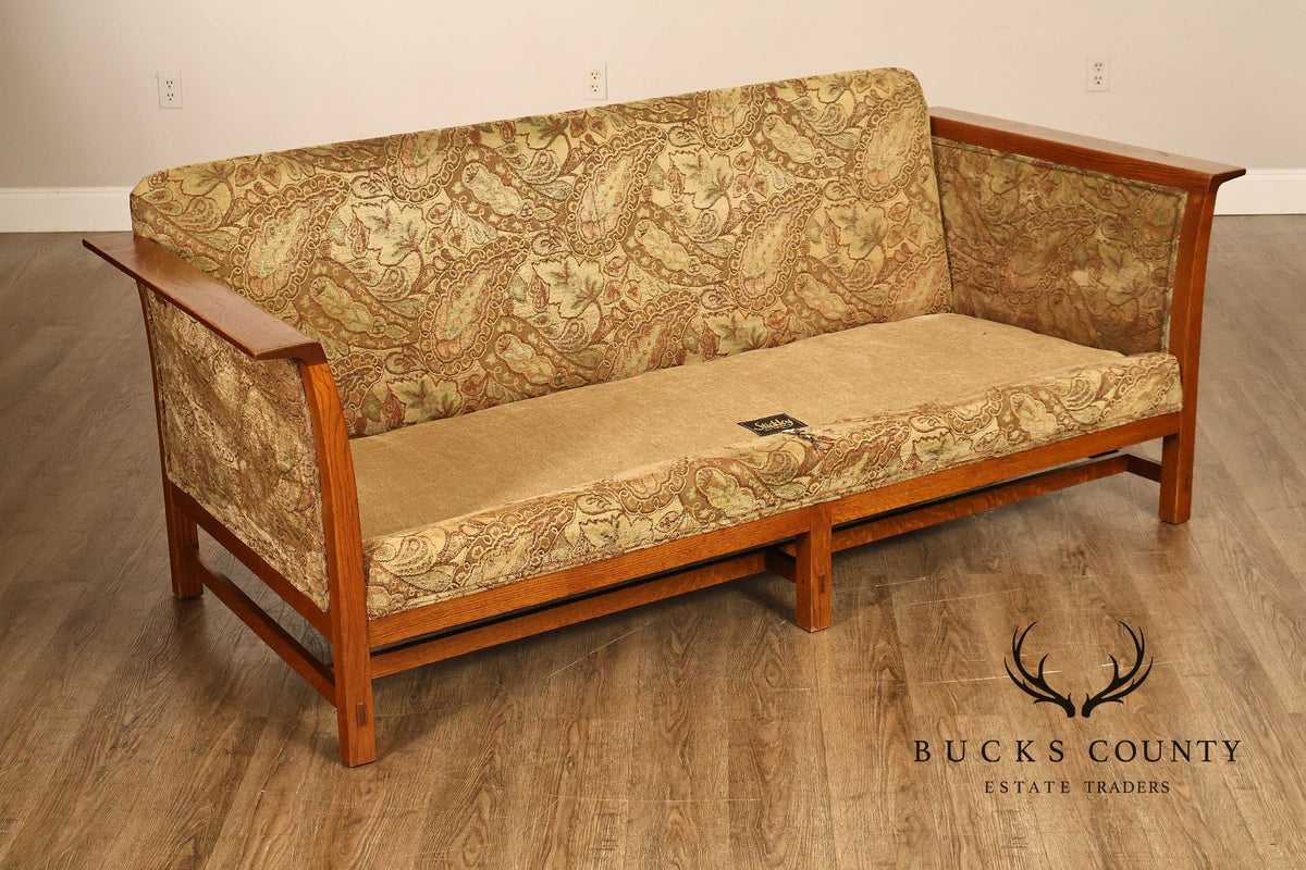 Stickley Mission Collection Oak Sofa With Loose Cushions