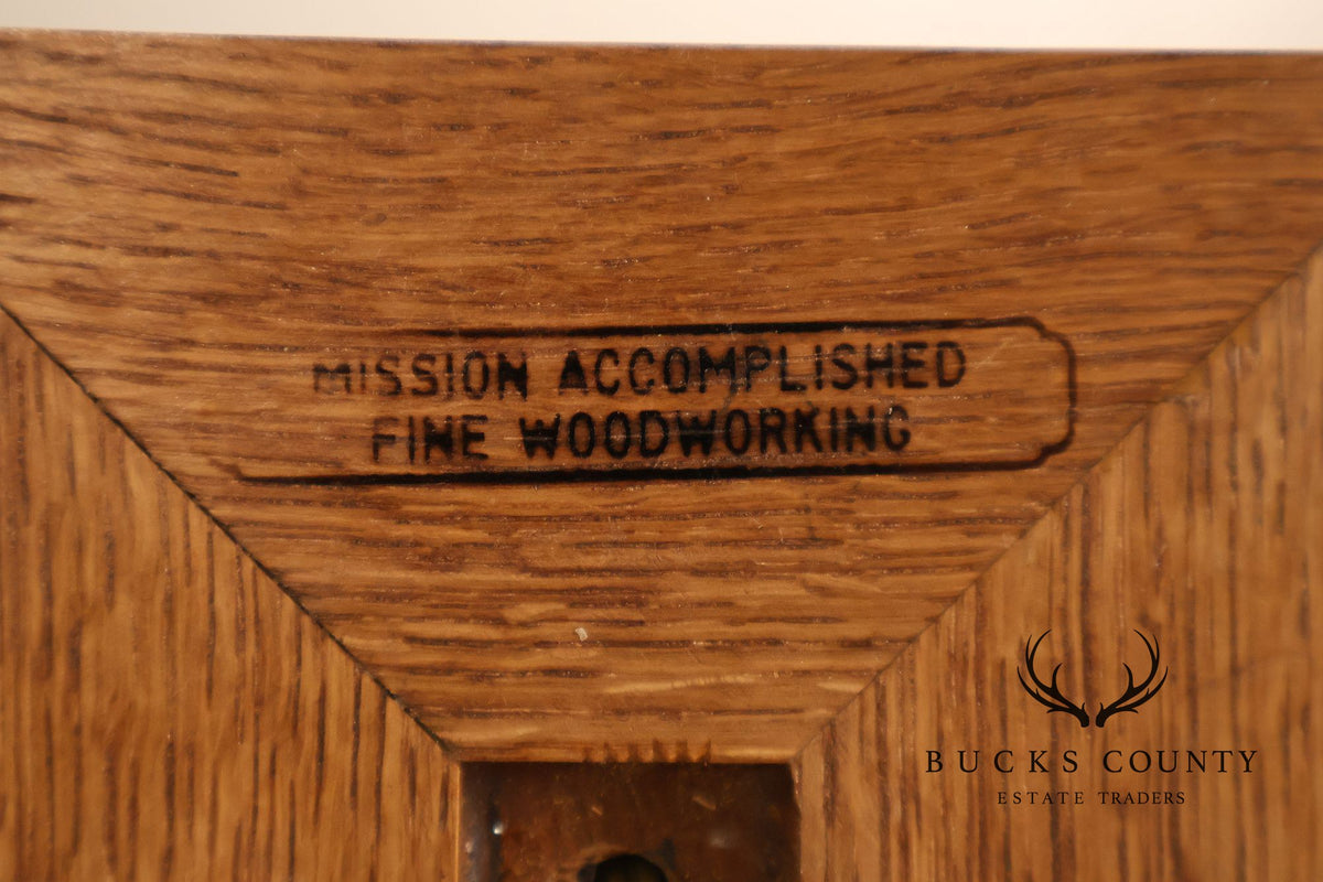 Mission Accomplished Arts And Crafts Style Oak and Mica Desk Lamp