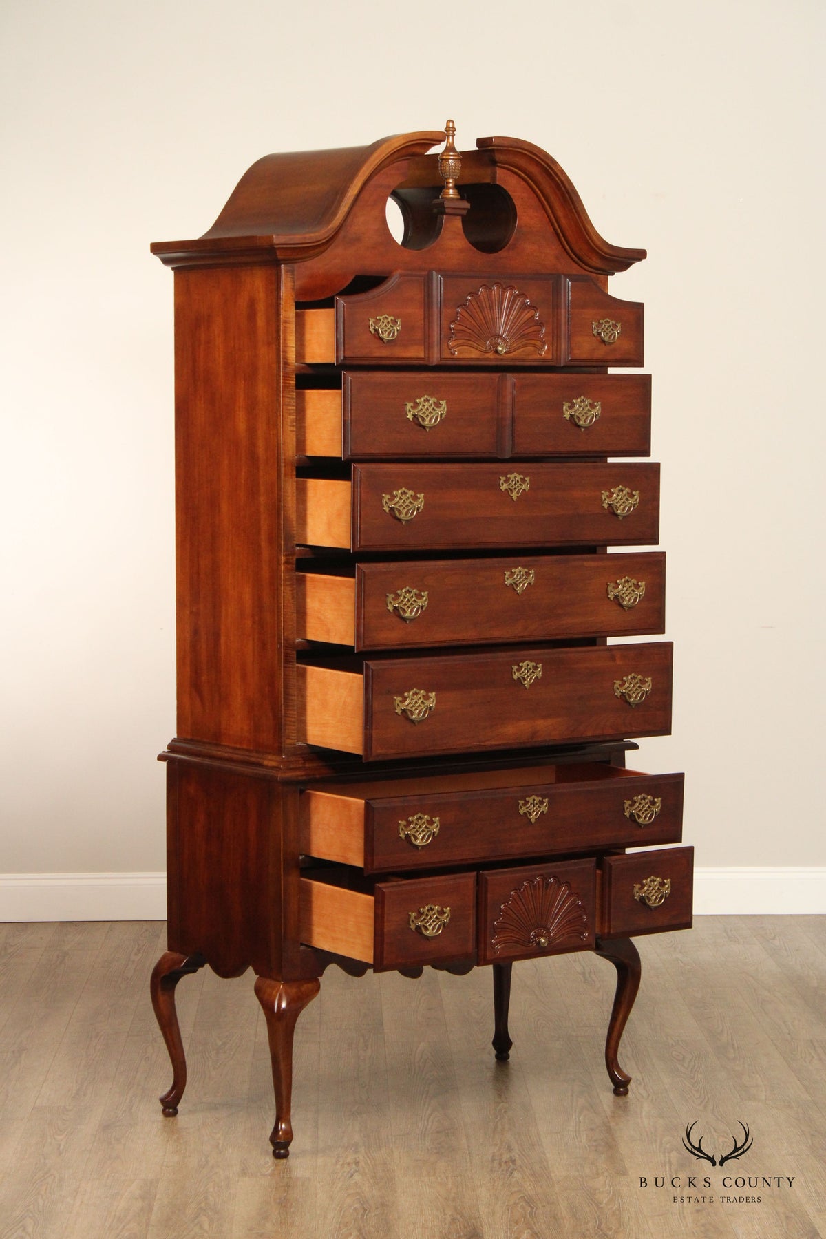 American Drew Queen Anne Style Cherry Highboy Chest