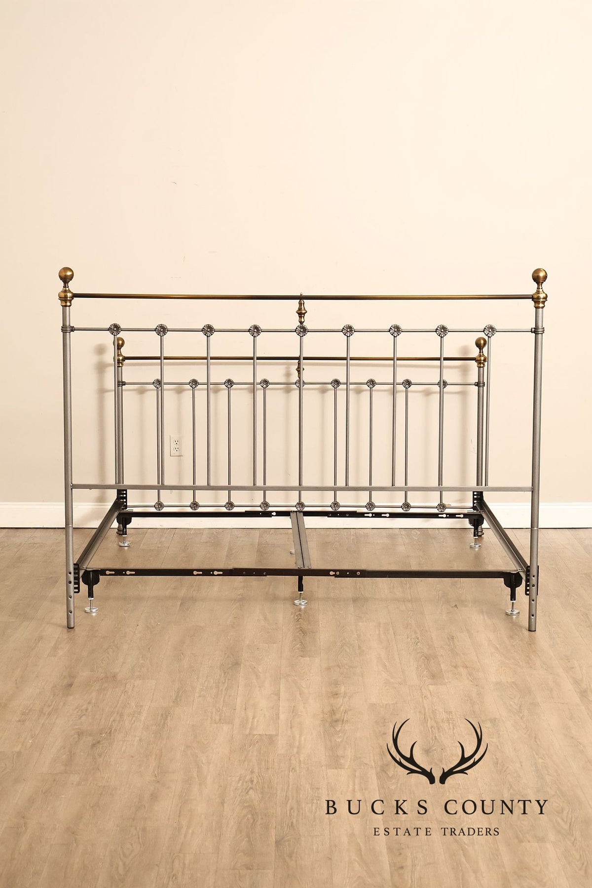 Contemporary Iron And Brass King Size Metal Bed Frame