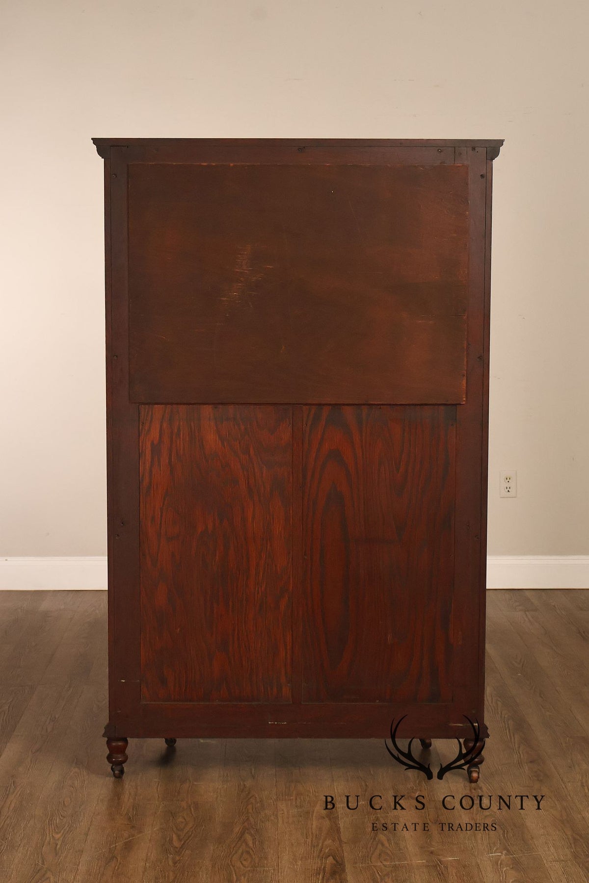 Antique Barley Twist Oak Glass Display Cabinet