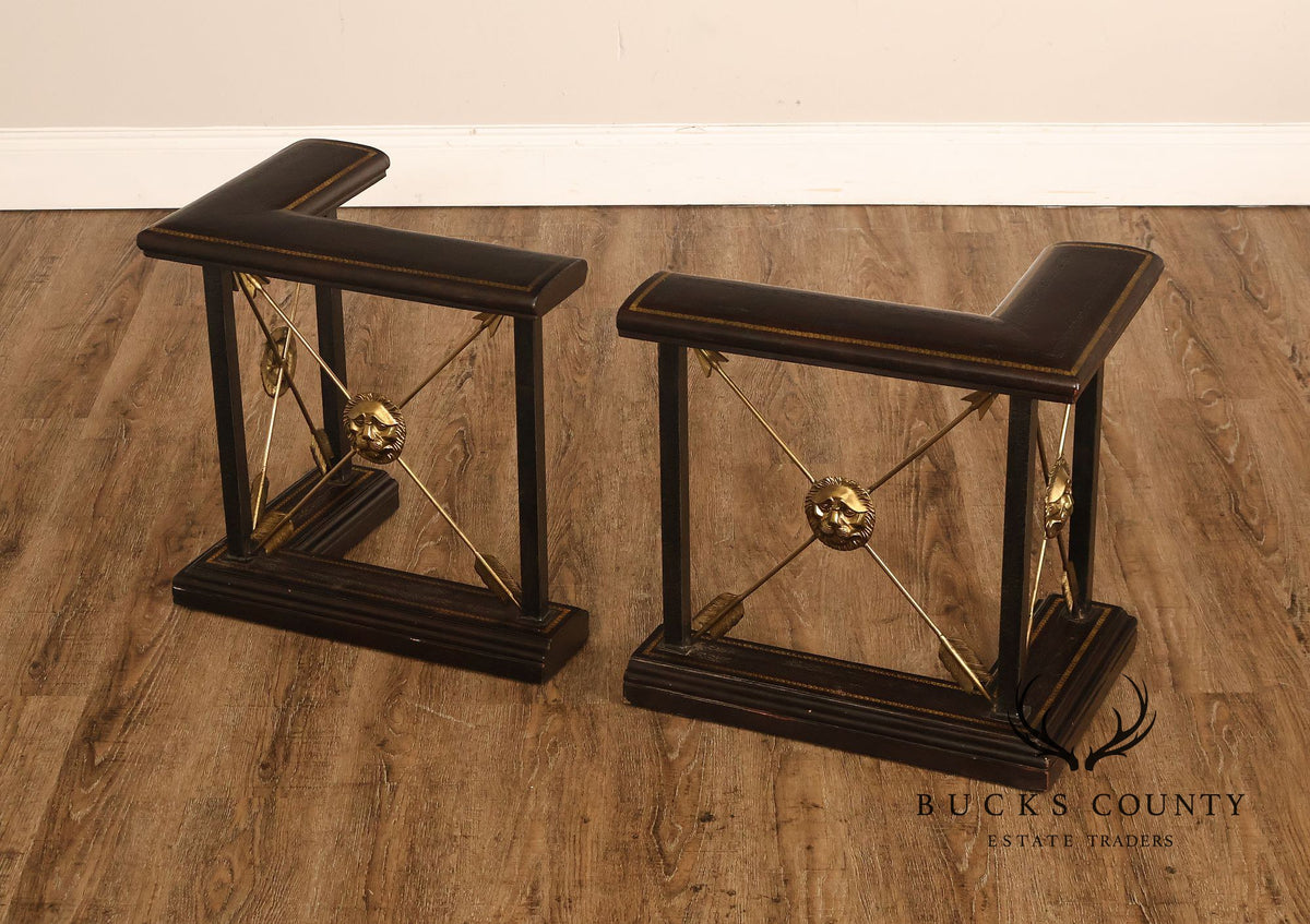 Maitland Smith Regency Style Pair of Fireplace Fenders