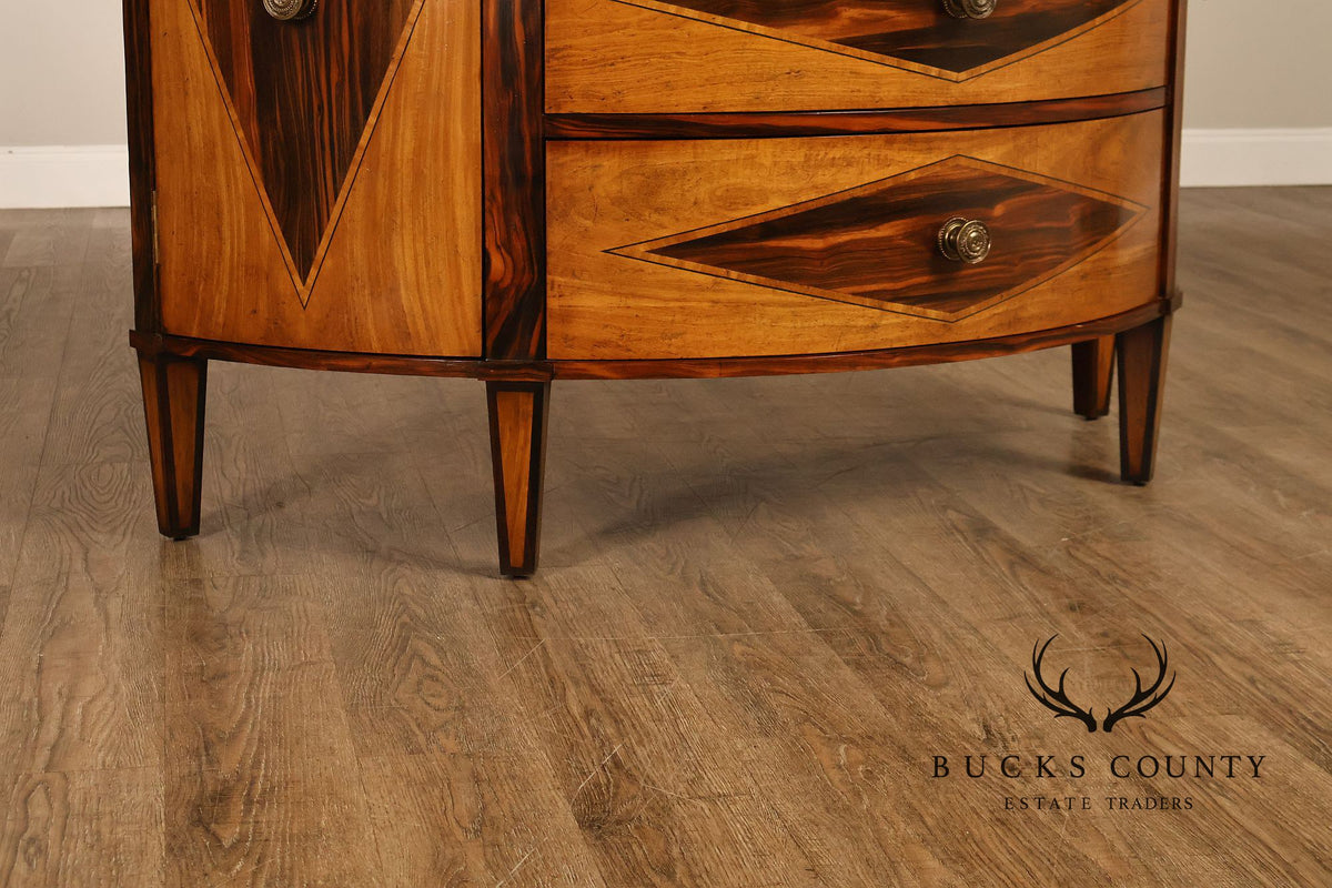 John-Richard Ebony Inlaid Satinwood Demilune Chest