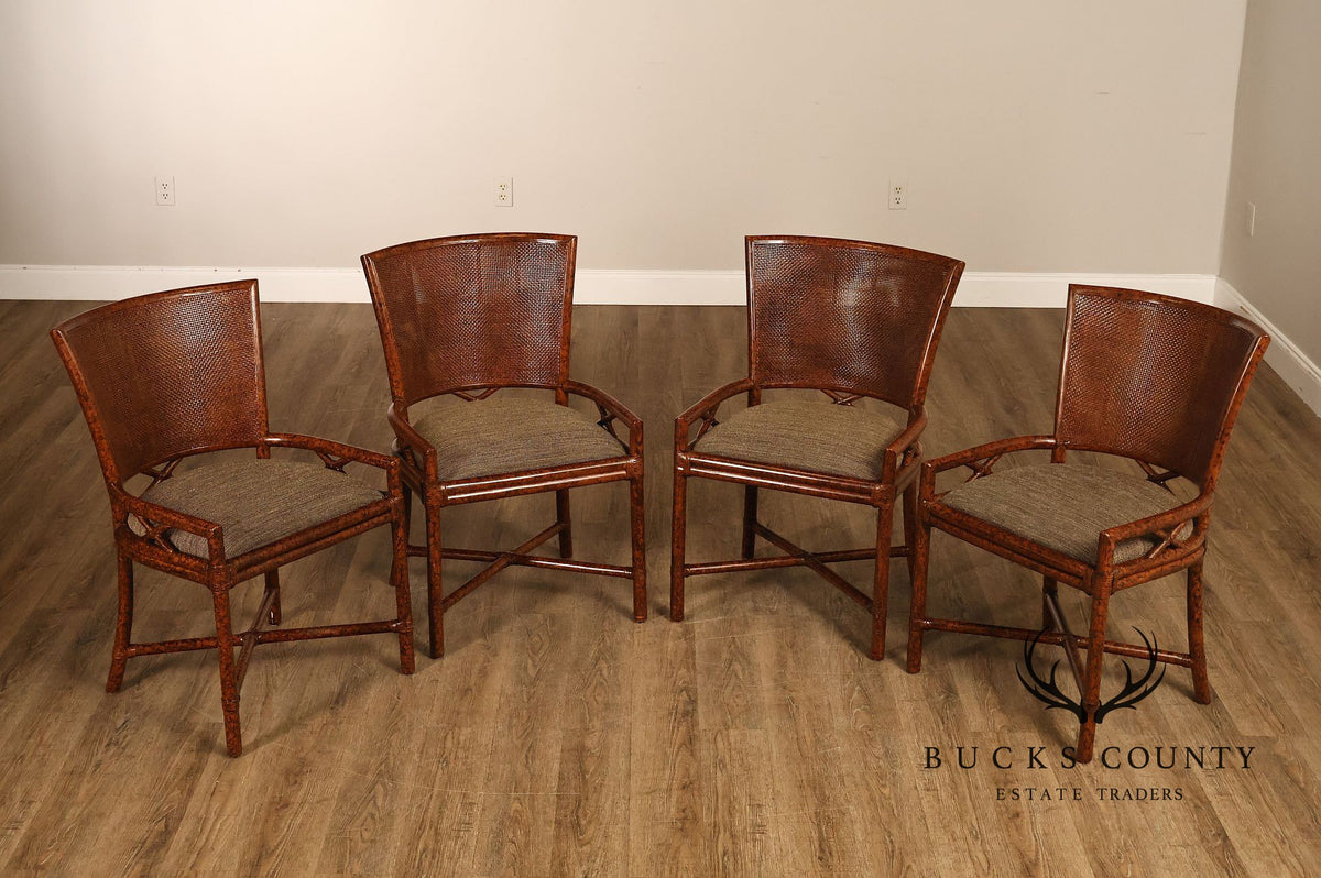 Ficks Reed Set of Four Woven Rattan Dining Chairs