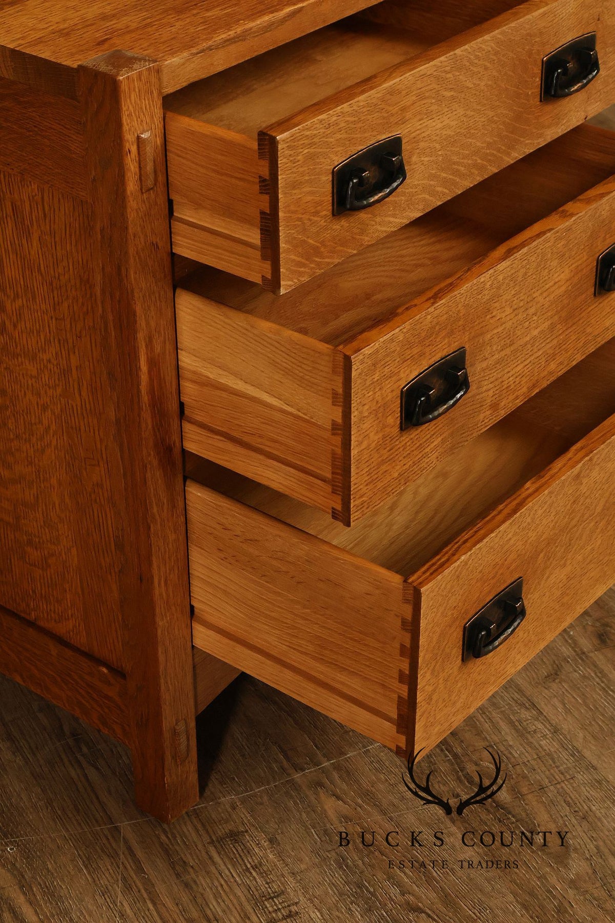 Stickley Mission Collection Oak Three-Drawer Nightstand