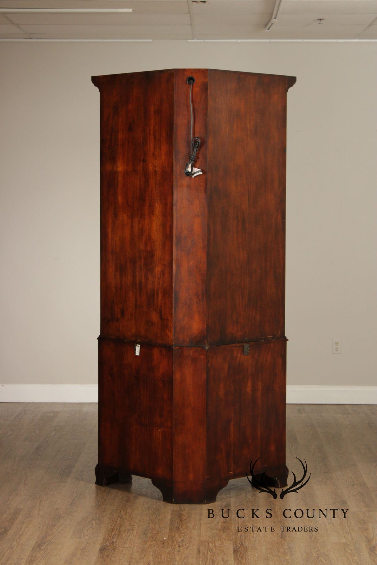 Theodore Alexander Georgian Style Burlwood Corner Cabinet
